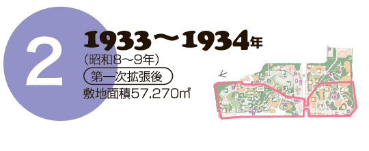 1933～1934年（昭和8～9年） 第一次拡張後