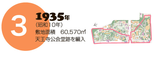 1935年（昭和10年）天王寺公会堂跡を編入