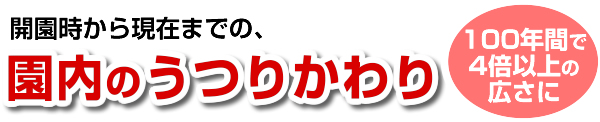 開園時から現在までの、園内のうつりかわり