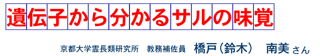 遺伝子から分かるサルの味覚