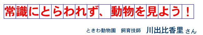 常識にとらわれず、動物を見よう！