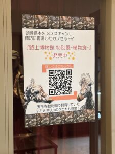 路上博物館 特別展 キリン・ケニヤ 頭骨標本フィギュア ポスター 天王寺動物園